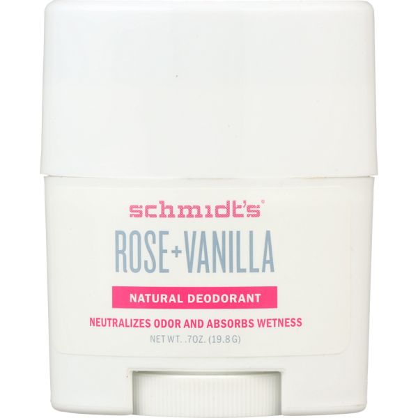 SCHMIDTSDE: Deodorant Travel Vanilla Rose, 0.7 oz