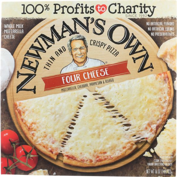 NEWMANS OWN: Thin Crispy Four Cheese Pizza, 16 oz