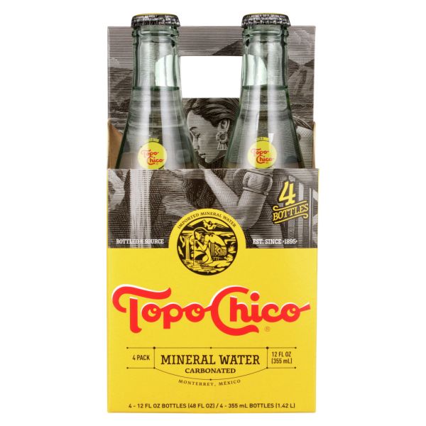 TOPO CHICO: Mineral Water Glass Bottle 4Pack, 48 fo