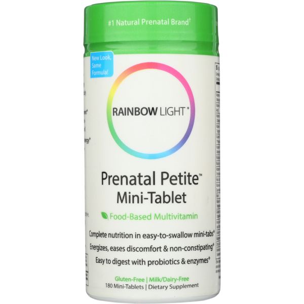 RAINBOW LIGHT: Prenatal Petite Mini-Tablet Food-Based Multivitamin, 180 Tablets