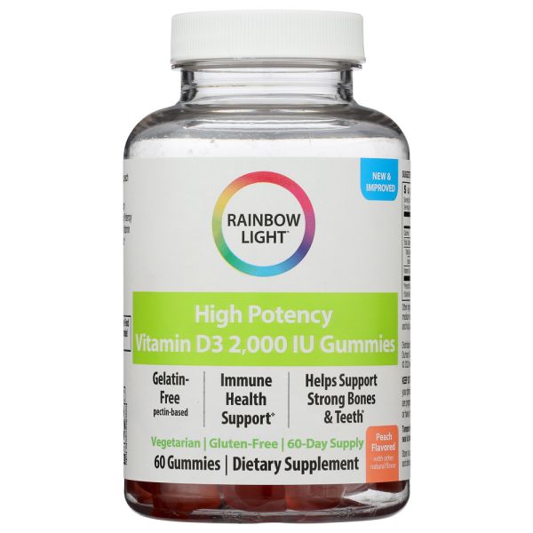 RAINBOW LIGHT: High Potency Vitamin D3 2000 IU Gummies, 60 pc