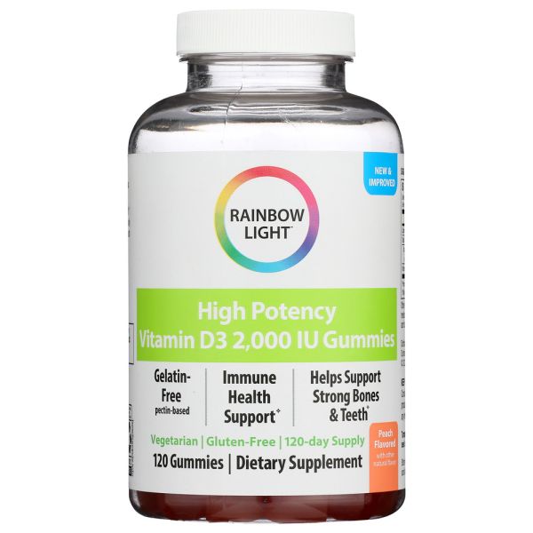 RAINBOW LIGHT: High Potency Vitamin D3 2000 IU Gummies, 120 pc