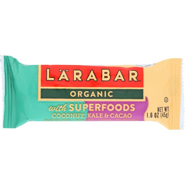 LARABAR: Bar Superfood Coconut Kale Cacao Organic, 1.6 oz