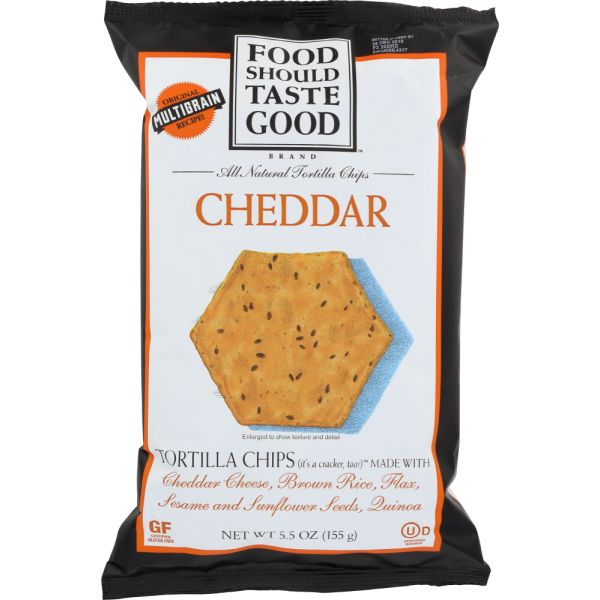Food Should Taste Good All Natural Tortilla Chips Cheddar, 5.5 Oz