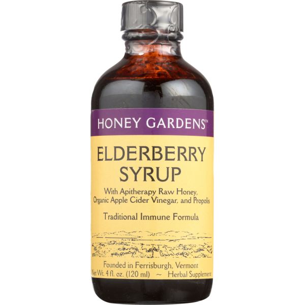 HONEY GARDEN: Elderberry Honey Syrup, 4 fo