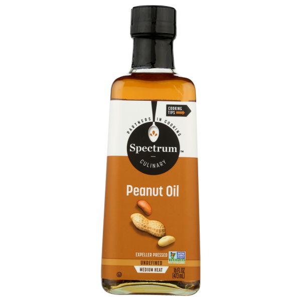 SPECTRUM NATURALS: Peanut Oil Unrefined, 16 fo