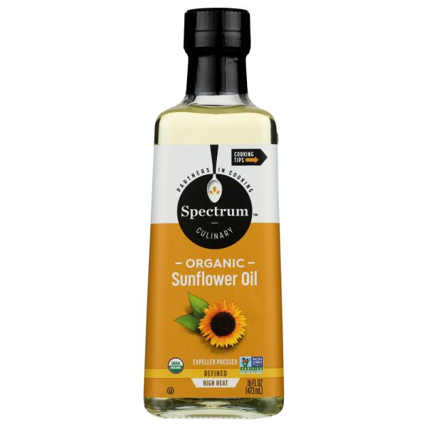 SPECTRUM NATURALS: Organic Sunflower Oil Refined, 16 fo