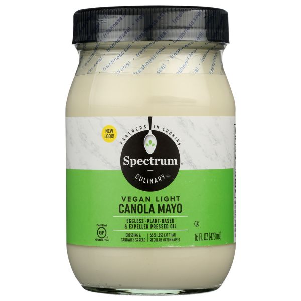 SPECTRUM NATURALS: Light Canola Mayo Vegan, 16 oz