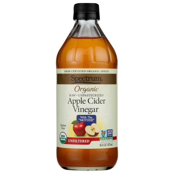 SPECTRUM NATURALS: Vinegar Apple Cider Unfiltered, 16 oz
