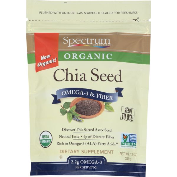 SPECTRUM NATURALS: Chia Seed Omega-3 and Fiber, 12 oz