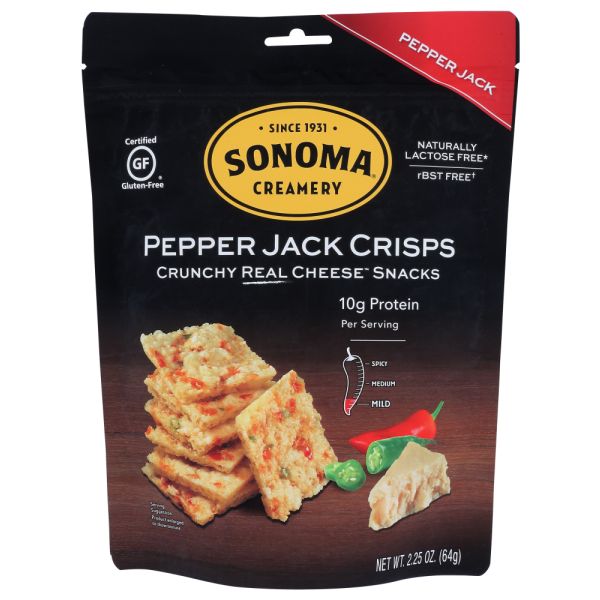 SONOMA CREAMERY: Crisp Cheese Pepper Jack, 2.25 OZ