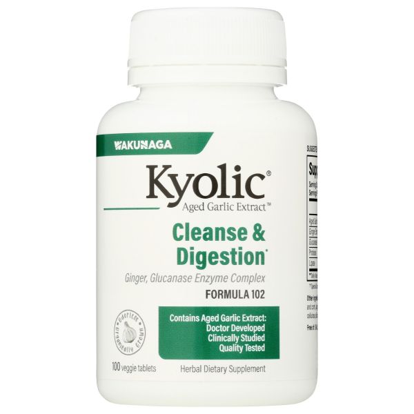 KYOLIC: Aged Garlic Extract Candida Cleanse and Digestion Formula 102, 100 Vegetarian Tablets