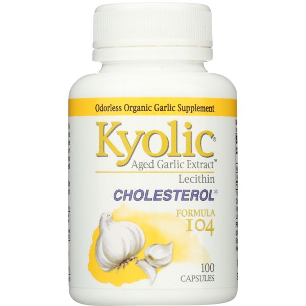 KYOLIC: Aged Garlic Extract Lecithin Cholesterol Formula 104, 100 Capsules