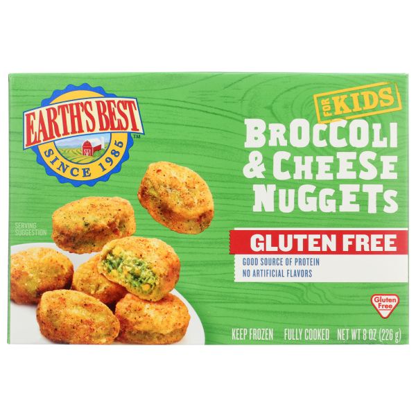 EARTH'S BEST: Gluten Free Baked Nuggets Broccoli and Cheese, 8 oz