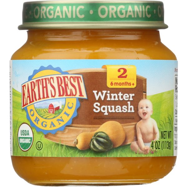 EARTH'S BEST: Organic Baby Food Stage 2 Winter Squash, 4 oz