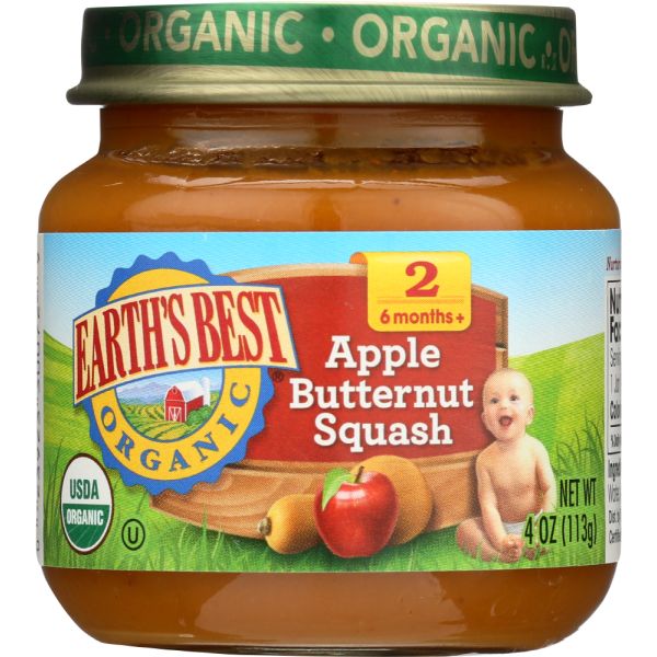 EARTHS BEST: Strained Apple Butternut Squash, 4 oz