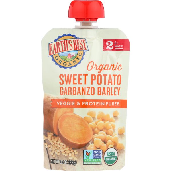 EARTHS BEST: Sweet Potato Garbanzo Barley Veggie and Protein Puree, 3.5 oz