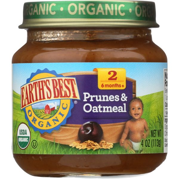 EARTHS BEST: Strained Prunes and Oatmeal Organic, 4 oz