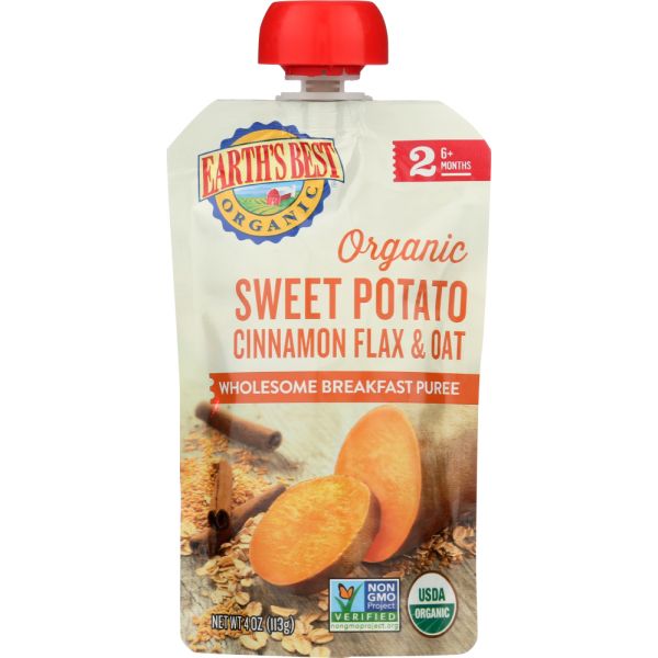 EARTHS BEST: Baby Pouch Sweet Potato Cinnamon, 4 oz