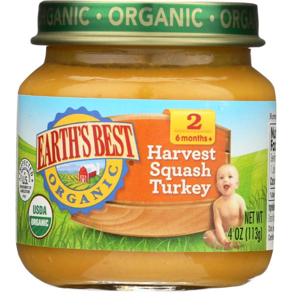 EARTHS BEST: Strained Harvest Squash Turkey, 4 oz