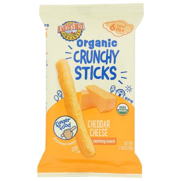 EARTH'S BEST: Sticks Chs Cheddar Crnch, 0.56 oz