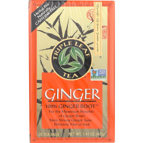 TRIPLE LEAF: 100% Ginger Root Herbal Tea, 20 bg