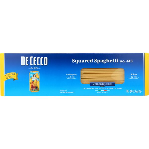 DE CECCO: Pasta Squared Spaghetti, 16 oz