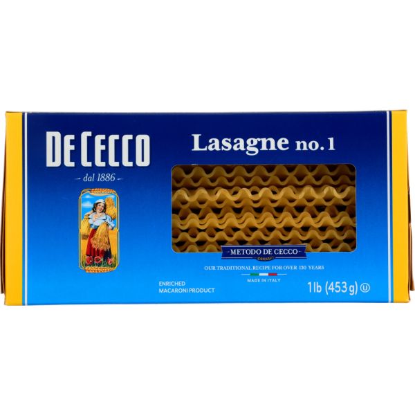 DE CECCO: Lasagne Pasta, 16 oz