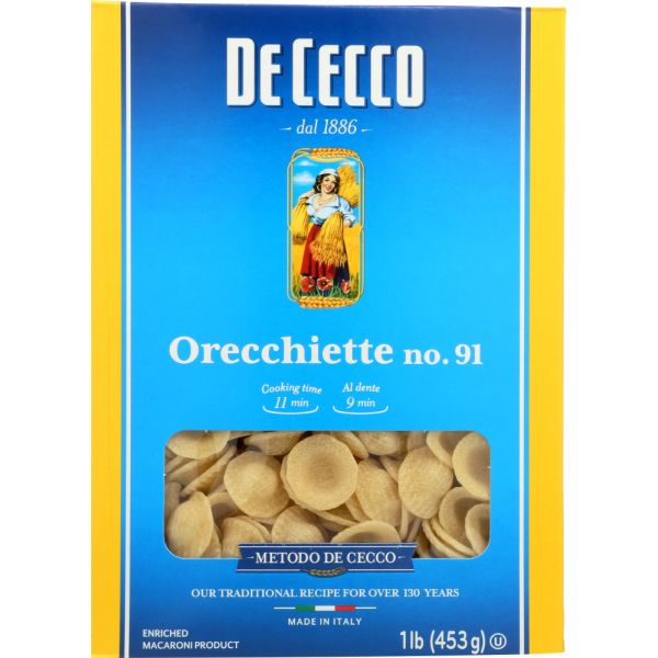 DE CECCO: Orecchiette Pasta, 16 oz
