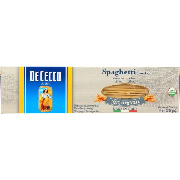 DE CECCO: Organic Spaghetti No 12, 12 oz