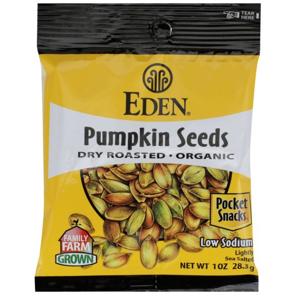 EDEN FOODS: Pocket Snack Pumpkin Seed Roasted, 1 oz