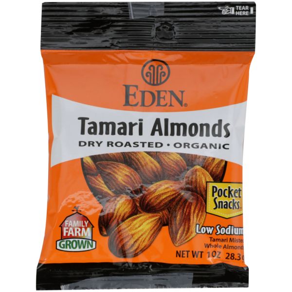 EDEN FOODS: Tamari Almonds Pocket Snacks Organic, 1 OZ
