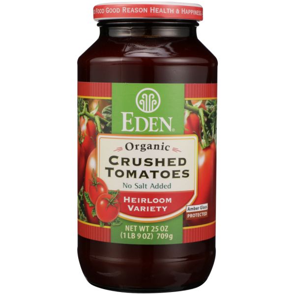 EDEN FOODS: Tomato Crushed Organic Amber Glass, 25 oz