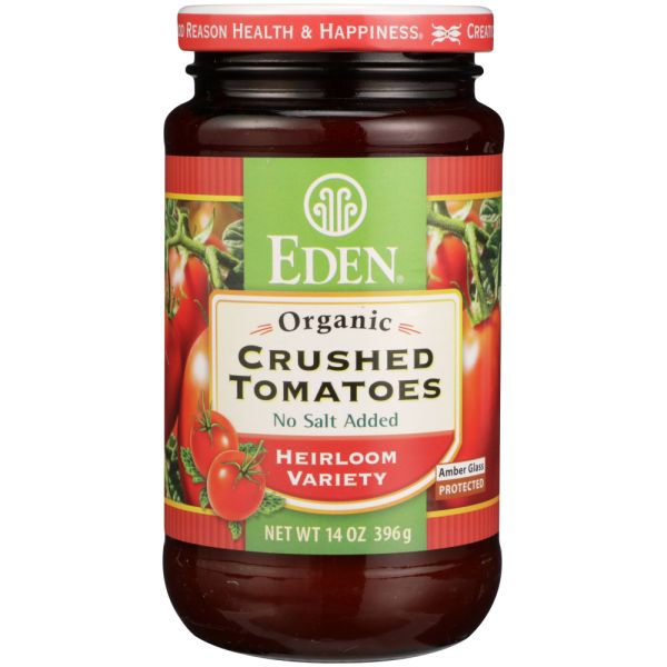 EDEN FOODS: Tomato Crushed Amber Glass, 14 oz