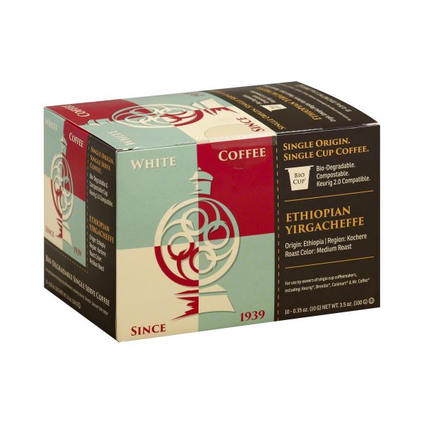 WHITE COFFEE: Single Serve Coffee Ethiopian Yirgacheffe, 10 pc