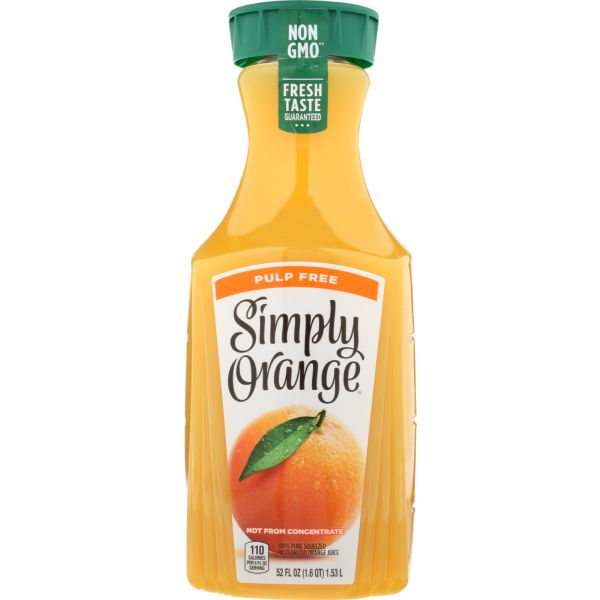 SIMPLY: Juice Orange Pulp Free, 52 oz