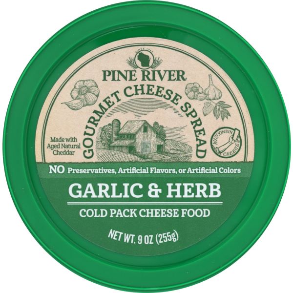 PINE RIVER: Garlic and Herb Cold Pack Cheese Spread, 9 oz