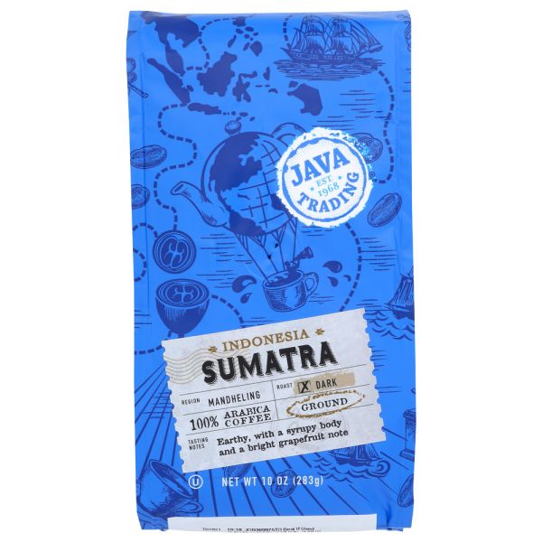 JAVA TRADING: Sumatra Mandheling Ground Coffee, 12 oz