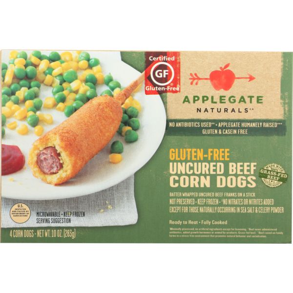 APPLEGATE: Gluten-Free Uncured Beef Corn Dogs, 10 oz