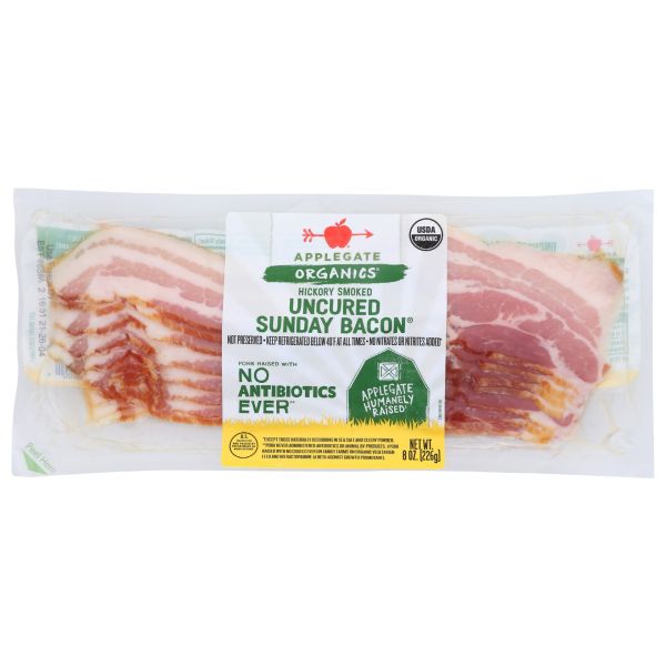 APPLEGATE: Organic Uncured Sunday Bacon, 8 oz