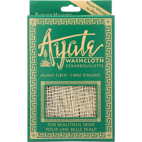 FLOWER VALLEY: Ayate Washcloth Natural Agave Fiber, 1 ea