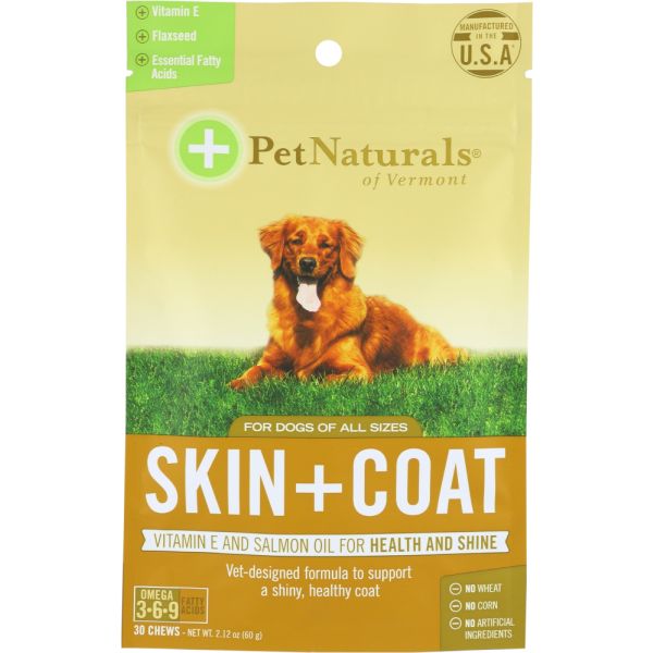 PET NATURALS OF VERMONT: Skin + Coat Chew for Dogs, 30 pc