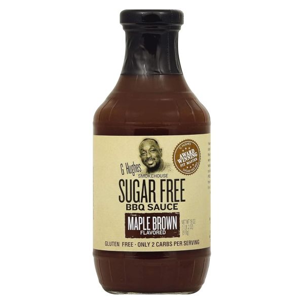 G HUGHES: Sugar Free Barbecue Sauce Maple Brown Flavor, 18 oz