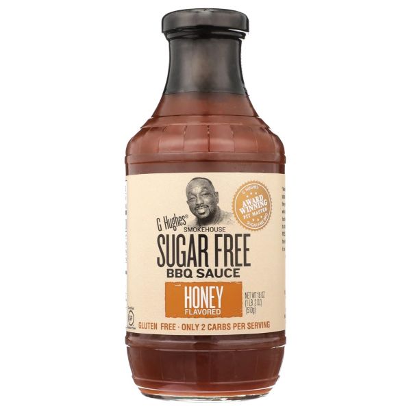 G HUGHES: Sugar Free Barbecue Sauce Honey Flavor, 18 oz