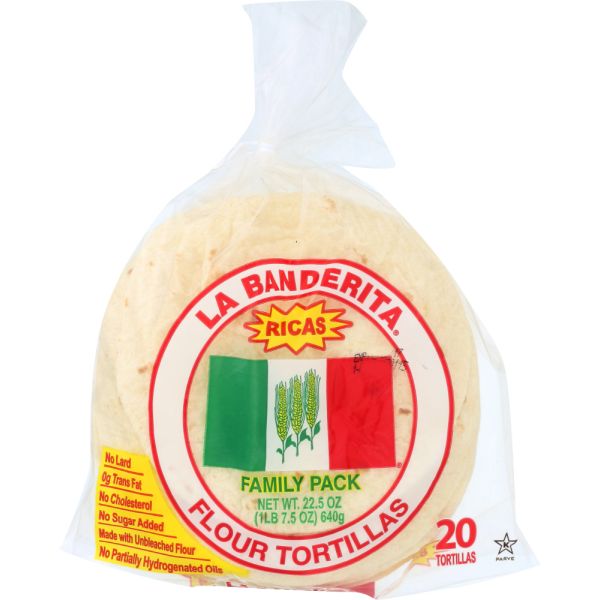 LA BANDERITA: Tortilla Flour Family Pack 20pc, 22.5 oz