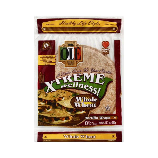 OLE MEXICAN: Tortilla Wraps Xtreme Wellness Whole Wheat 8 Counts, 12.7 oz