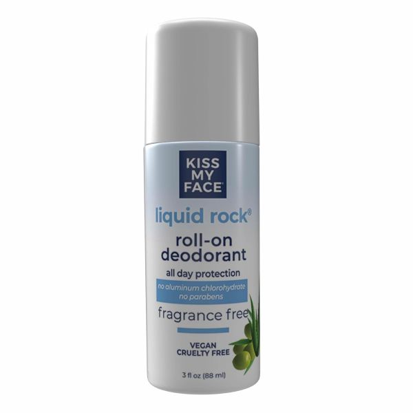 KISS MY FACE: Liquid Rock Fragrance Free Roll-On Deodorant, 4.5 oz
