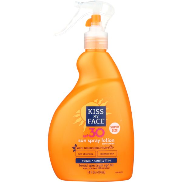 KISS MY FACE: Sun Spray Lotion SPF 30 Volume Size, 14 oz