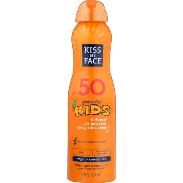 Kiss My Face Kids Defense Air Powered Sunscreen Spray SPF 50, 6 Oz