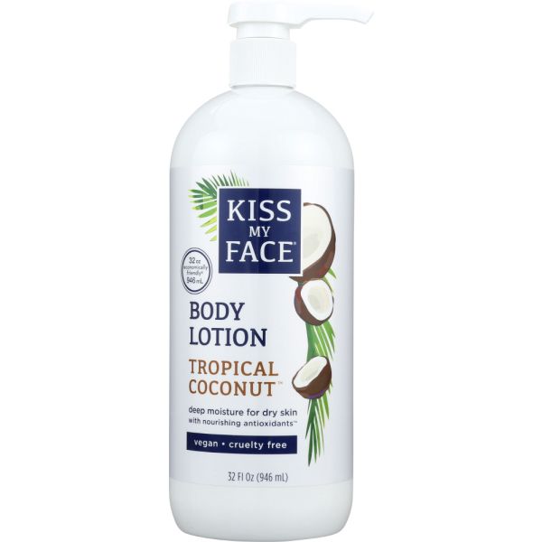 KISS MY FACE: Lotion Body Tropical Coconut, 32 oz